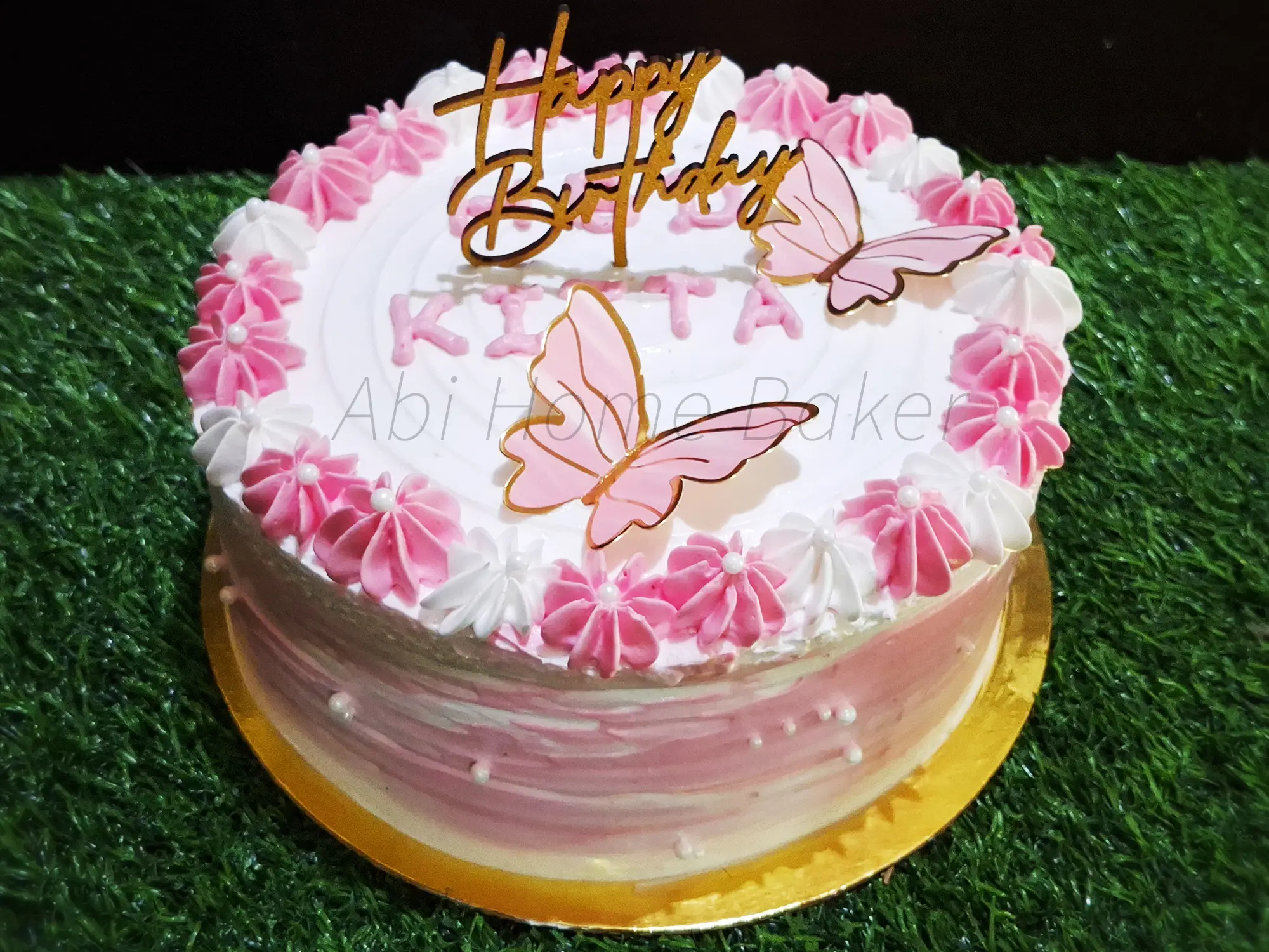 Customised Rosemilk Birthday Cake